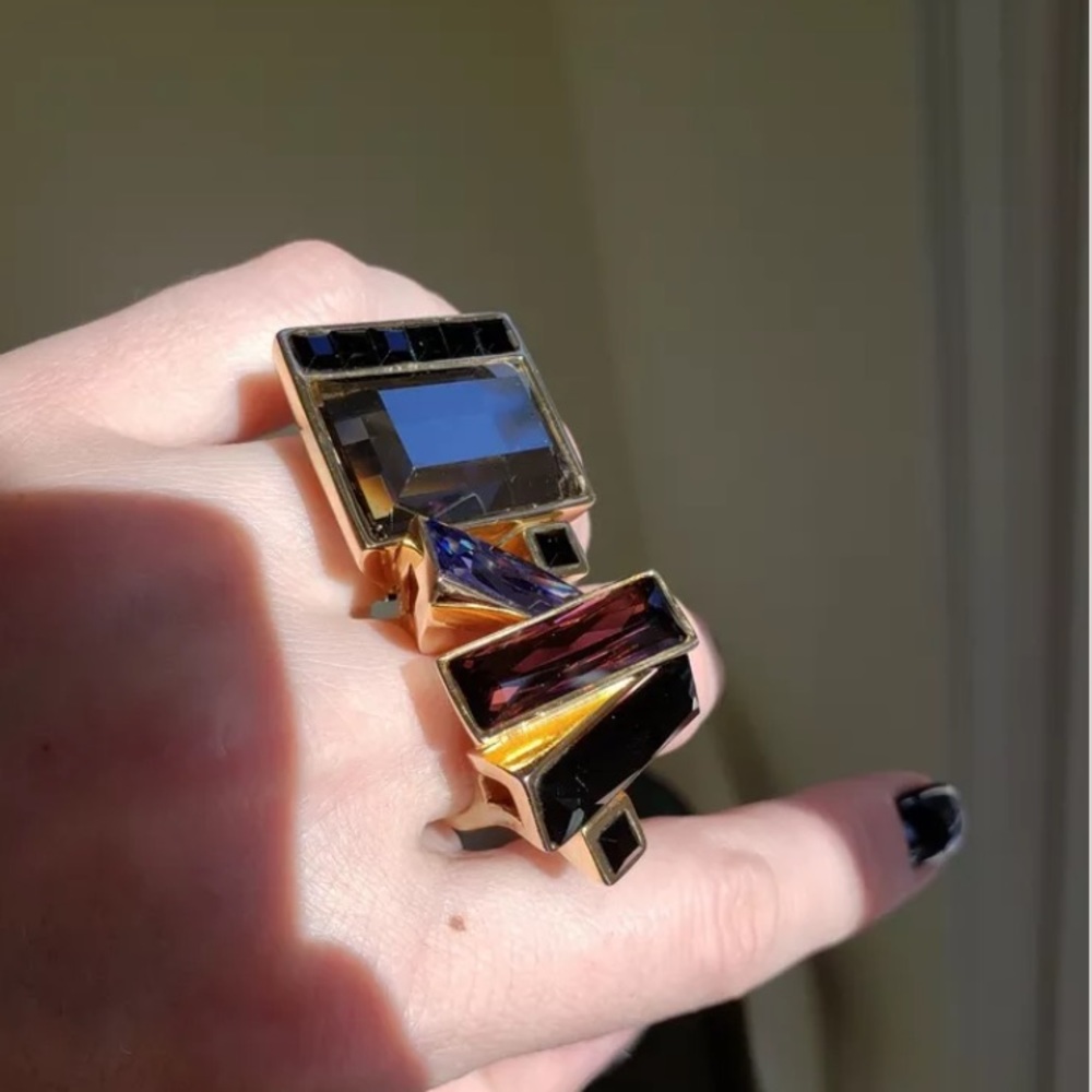 ETRO Ring - Gold-plated Swarovski crystal two-finger, $584